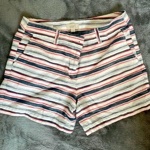 Red, white and blue stripped shorts size 8